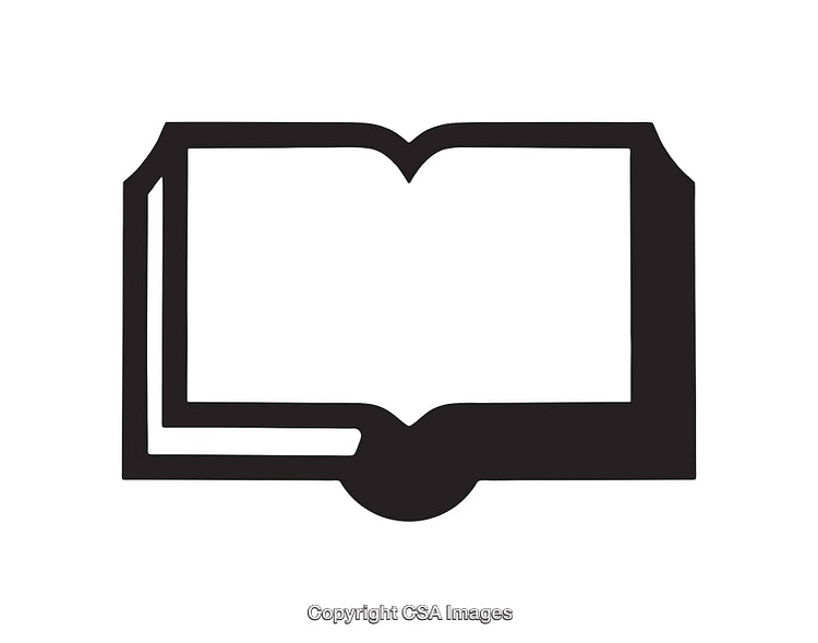 Black and White Icon of an Open Book
