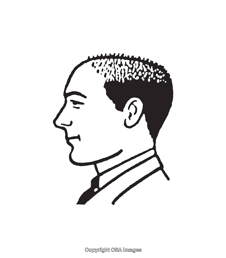 Black and White Line Art of a Side Profile Portrait