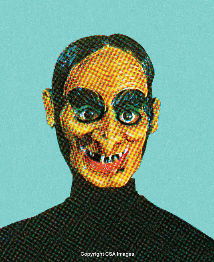 Surreal Portrait of a Stylized Mask With a Surprising Expression
