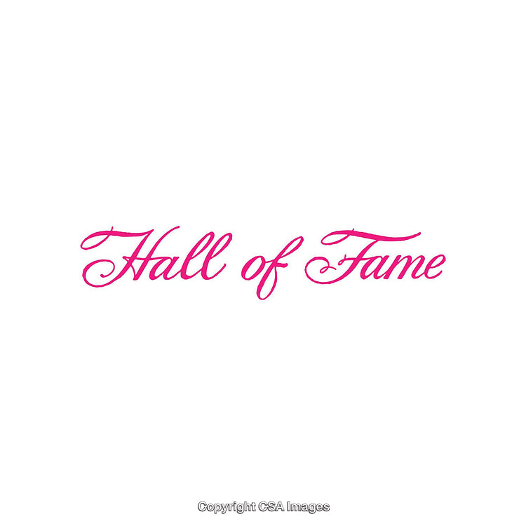 Elegant Typography Stating Hall of Fame in Vibrant Pink Script