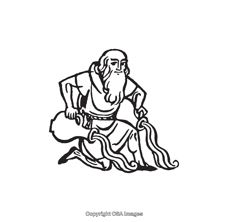 Black And White Line Art of Aquarius Zodiac Water Bearer Symbol