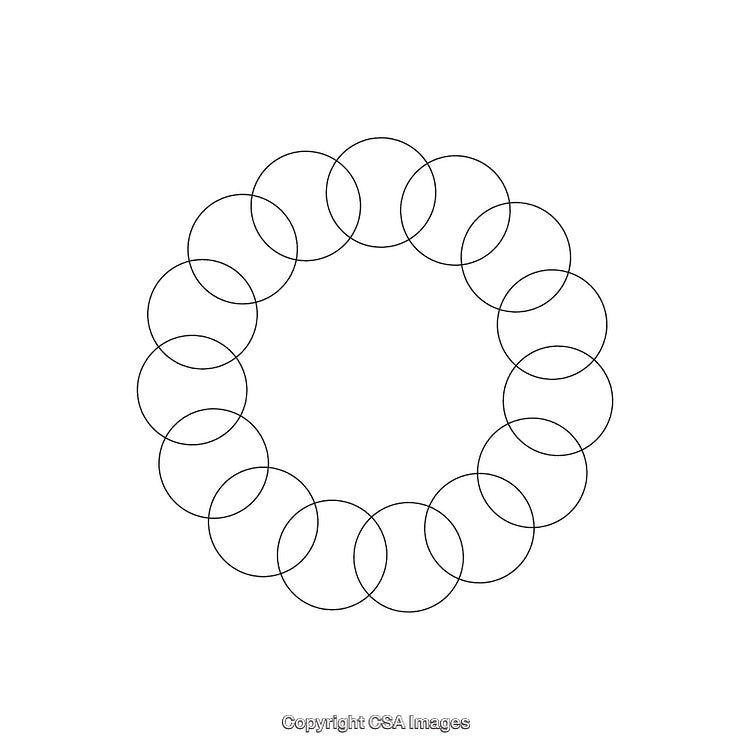 Geometric Interlocking Circles Design in Black and White Minimalist Style