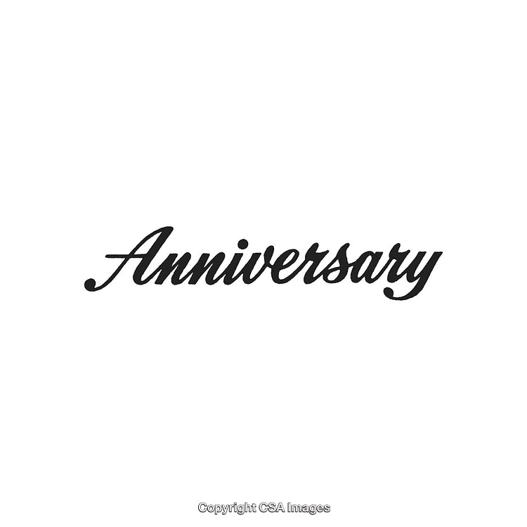 Elegant Anniversary Text Written in Script with White Background