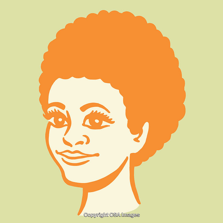 Colorful Line Art Illustration of Smiling Woman with Vibrant Expression