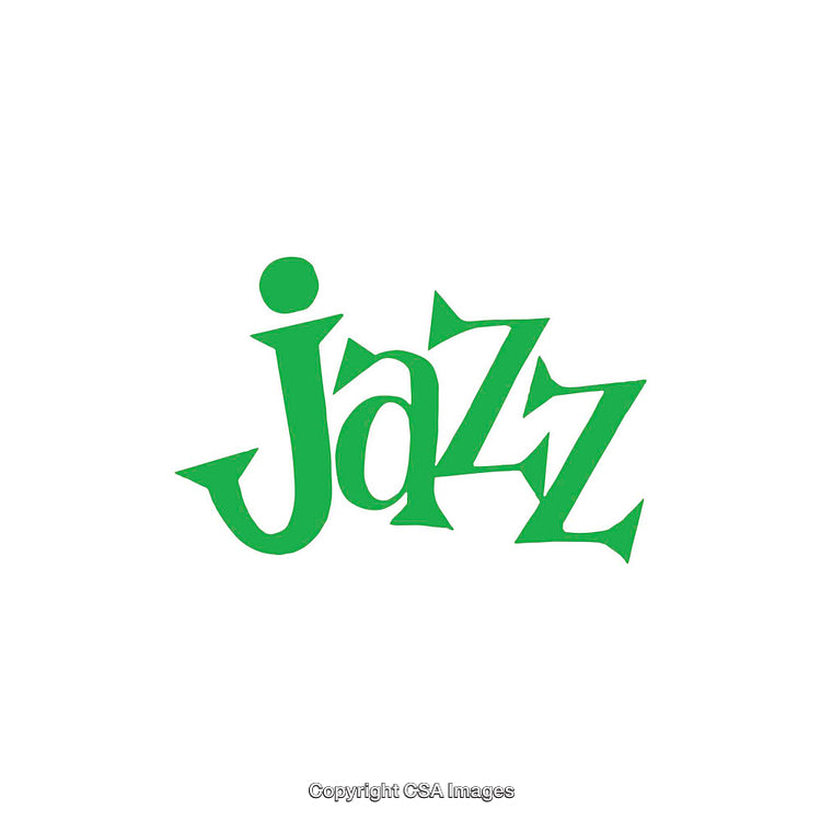 Green Stylized Jazz Typography on a White Background for Modern Design