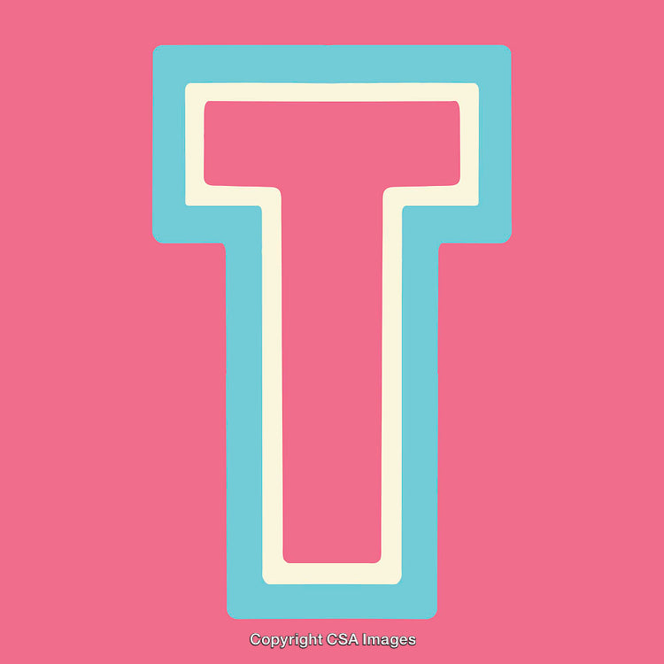 Bold Letter T Design with Vibrant Colors and Minimalistic Style
