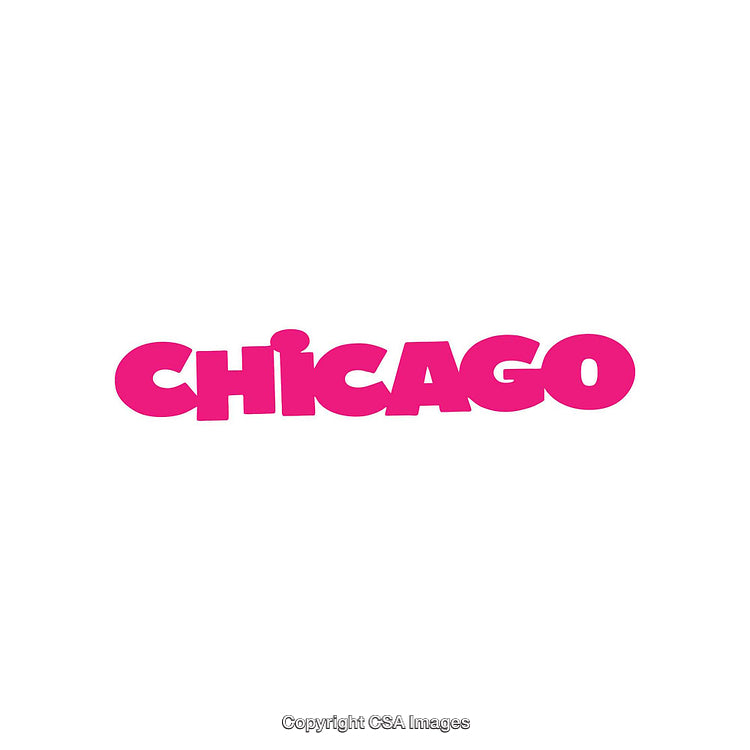 Bold Pink Chicago Text Logo on a White Background