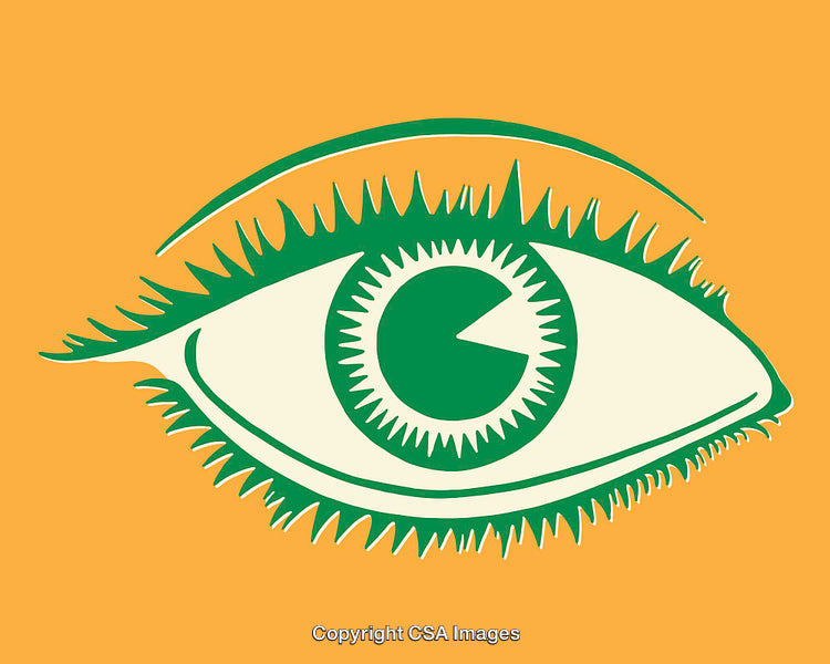 Abstract Colorful Eye Artwork with Geometric Patterns and Bold Features