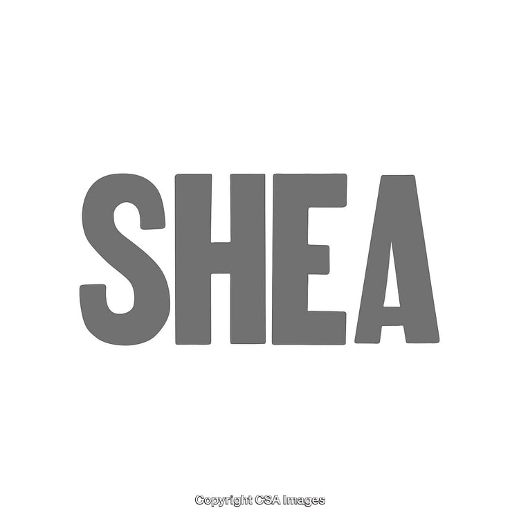 Minimalistic Word Design Featuring the Text 'SHEA' on White Background