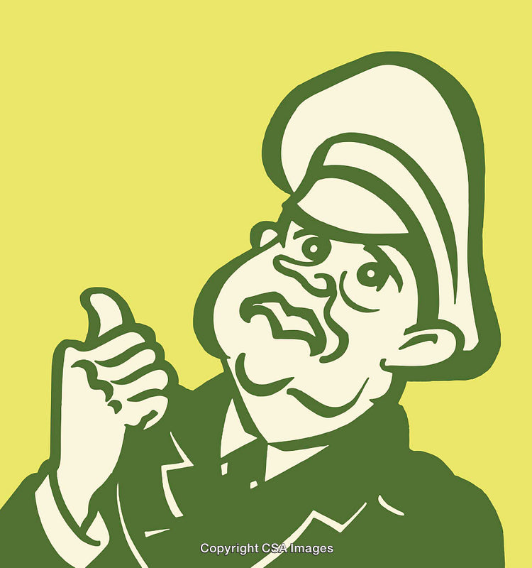 Vintage Cartoon Illustration of Officer Giving a Thumbs-Up Gesture