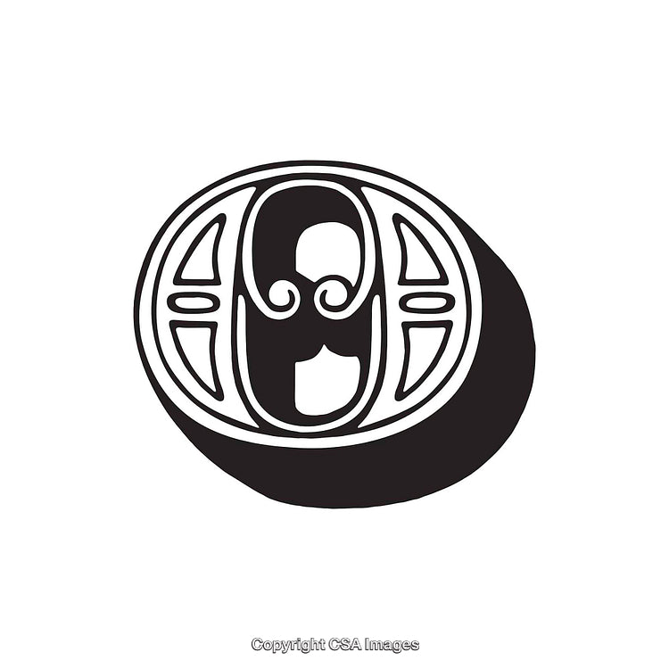 Artistic Representation of the Letter O in a Bold Monochrome Style