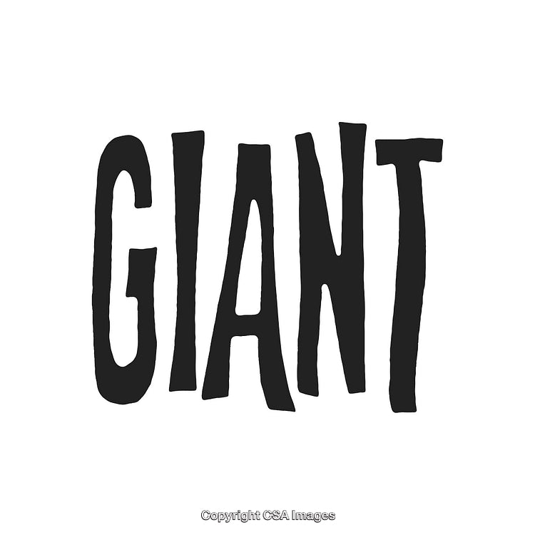 Bold Graphic of the Word 'Giant' in Black on White Background