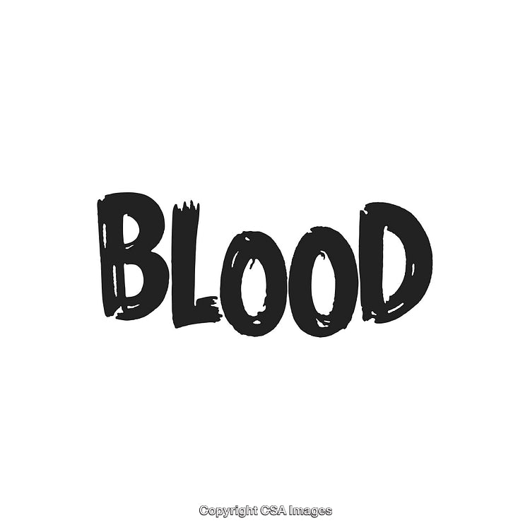 Bold Handwritten Text Design Featuring the Word 'Blood' in Black