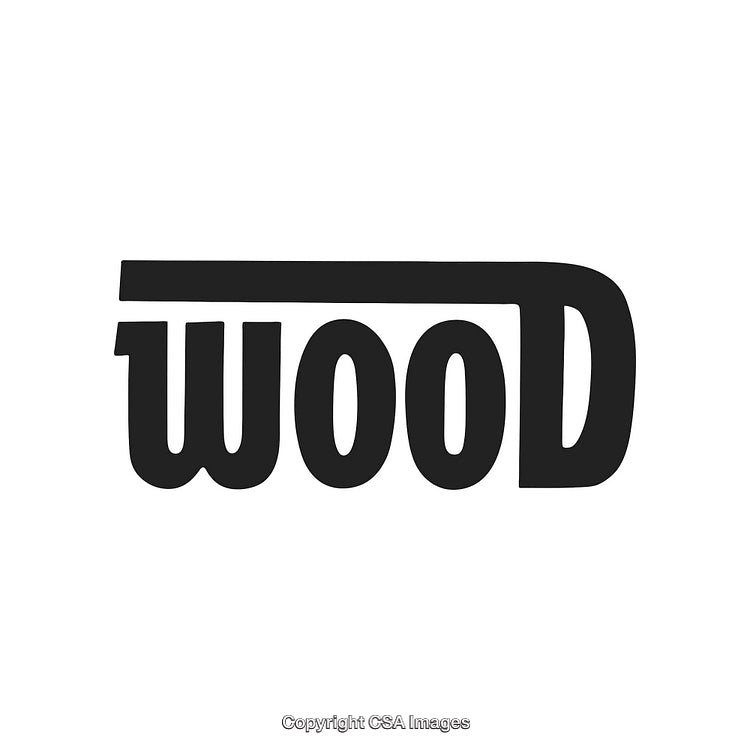 Creative Typography Logo Design Featuring 'Woood' Text in Stylized Black Font