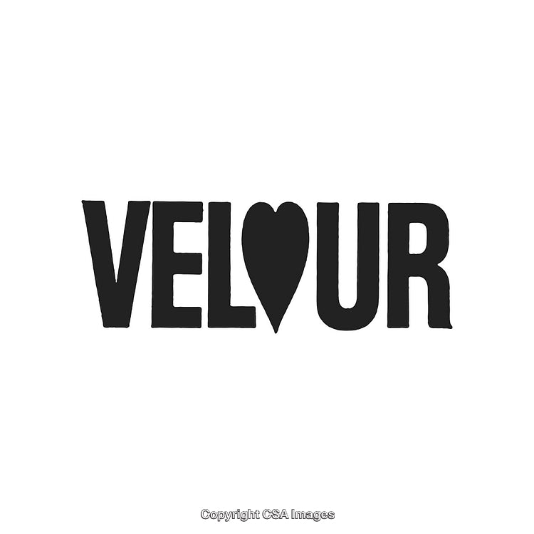 Bold Velour Wordmark Design with Heart-Shaped Letter Accent