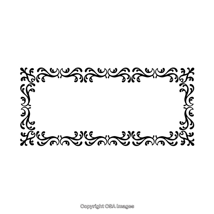 Elegant Black and White Rectangular Floral Border Design