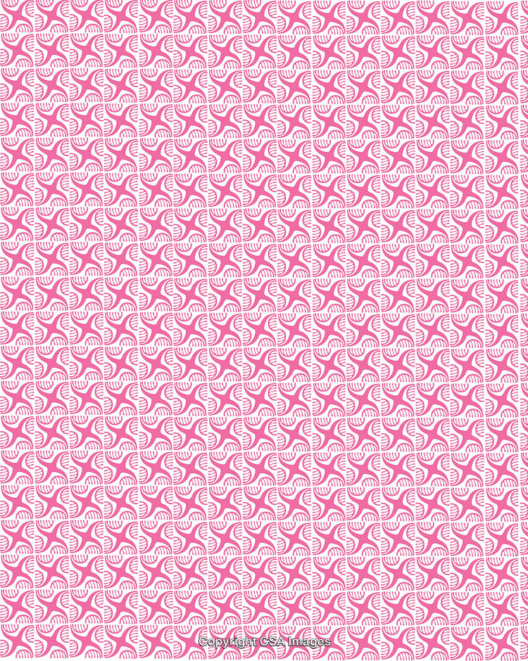 Pink Abstract Pattern with Geometric Shapes and Repetitive Symmetry
