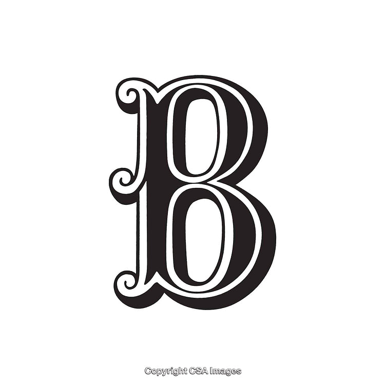 Stylized Black Monogram Design Featuring the Letter B on White Background