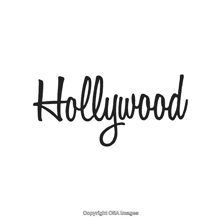 Elegant Handwritten Hollywood Wordmark on Clean White Background