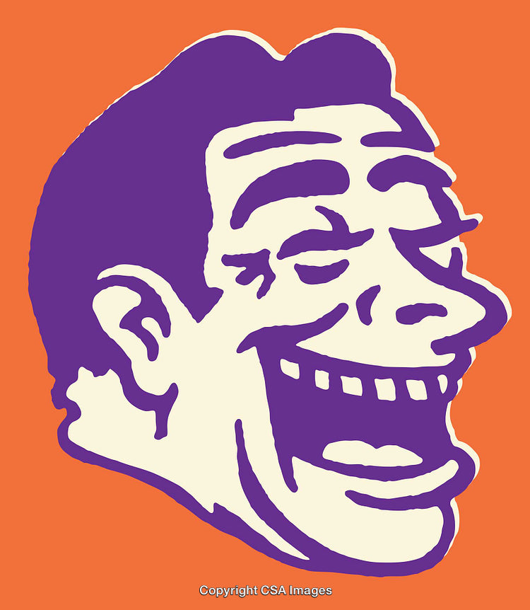 Vibrant Pop Art Style Laughter Illustration with Bold Colors