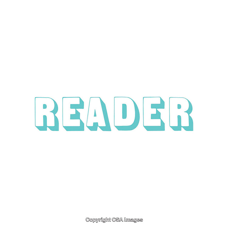 Bold Textual Graphic Design Featuring the Word 'Reader' in Blue