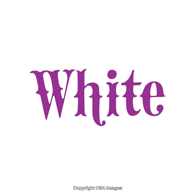 Stylized Word Design Showcasing the Word 'White' in Purple Font