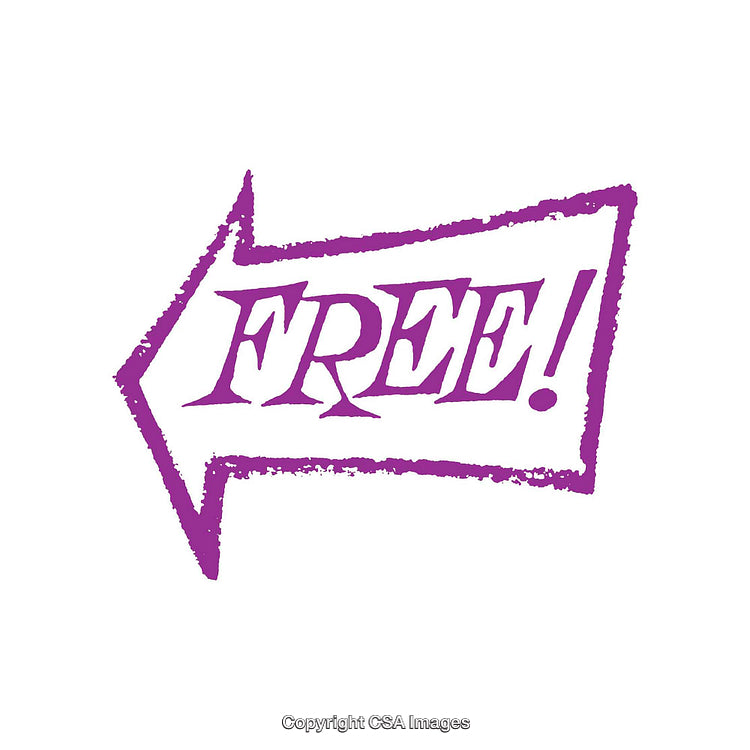Purple Free Arrow Icon Highlighting a Promotion or Complimentary Offer