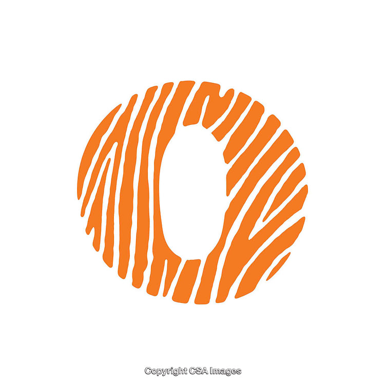 Creative Orange Stripe Design Forming the Letter O Symbol