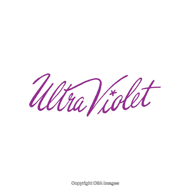 Stylish Purple Ultra Violet Calligraphy Text on Clean White Background