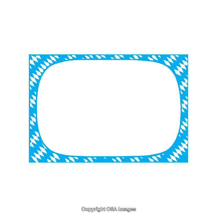 Blue Border With Abstract Diamond Pattern and White Center