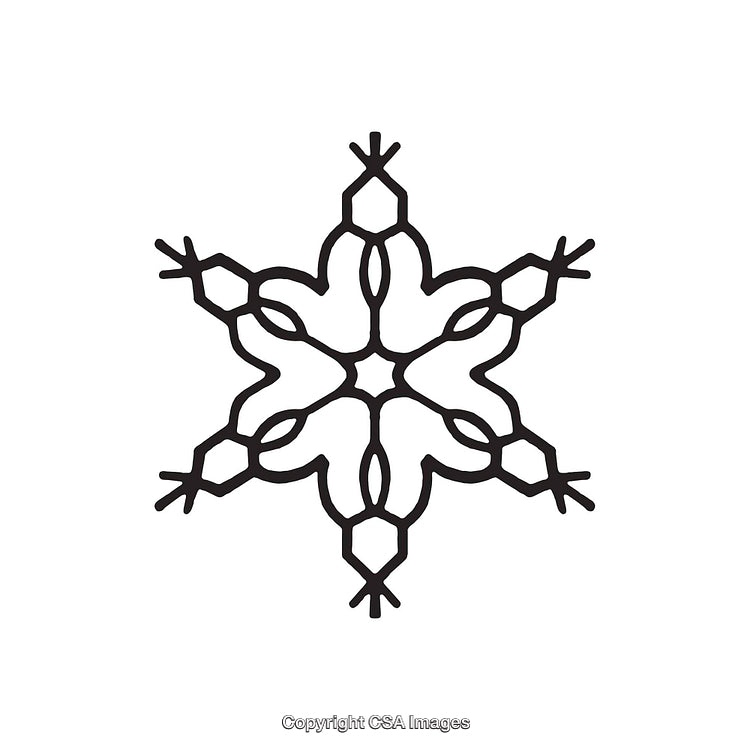 Geometric Snowflake Pattern in Black and White Design