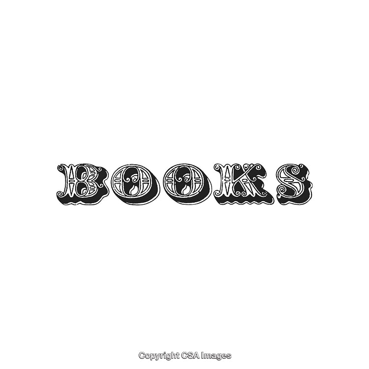 Ornate Decorative Typography of the Word 'Books' in Artistic Font Style