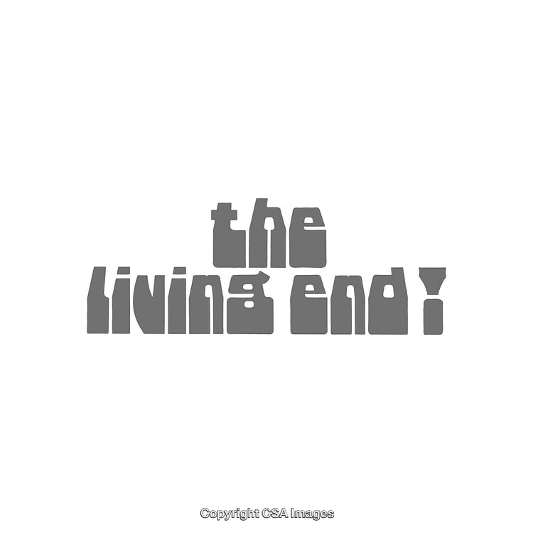 The Living End Dynamic Mono Color Retro Text Logo Design