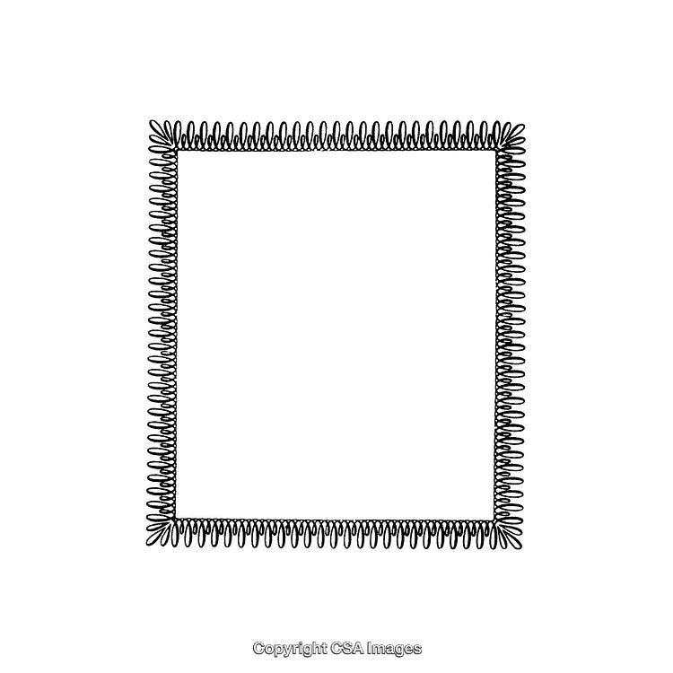 Hand-Drawn Loop Pattern Frame in Black and White Design