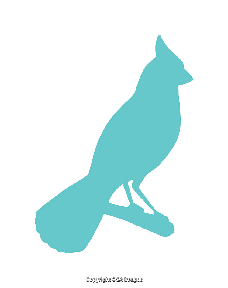 Silhouette of a Bird Perched with Minimalistic Design on White Background