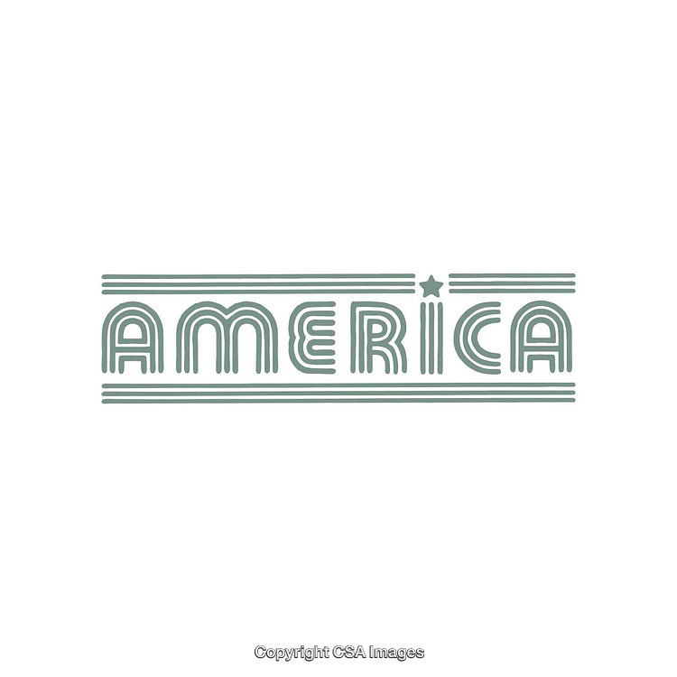 Stylized Typography Artwork Featuring the Word America with a Retro Design