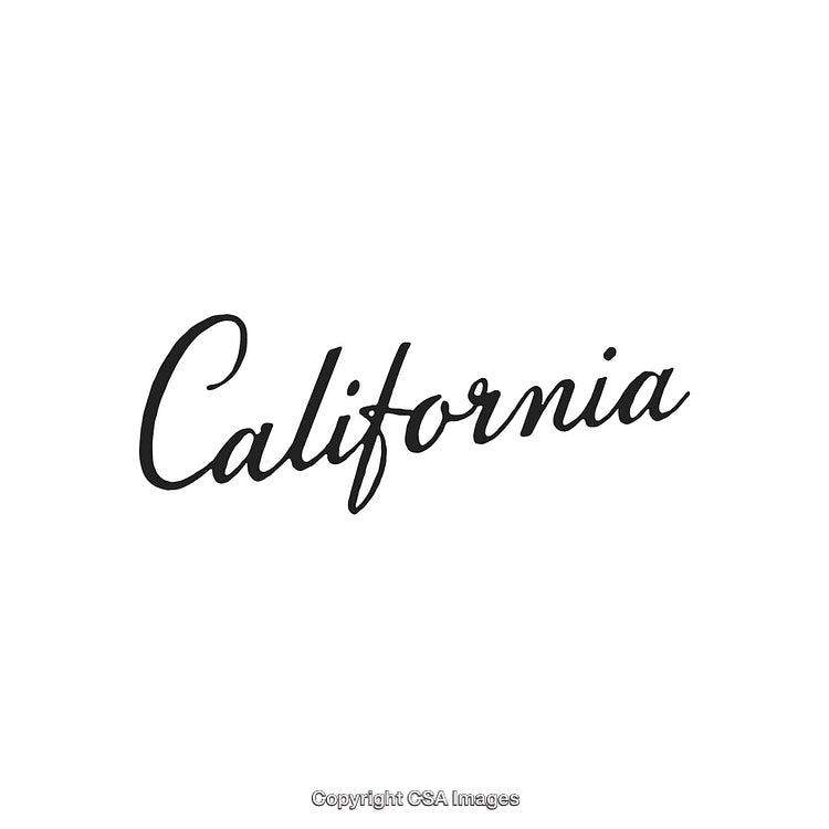 Stylish Handwritten California Script Text on a White Background