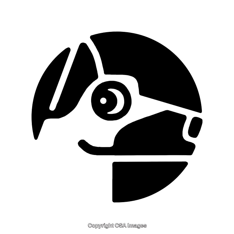 Monochrome Line Art Illustration of a Futuristic Helmet Design