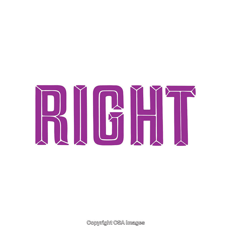 Purple Text Design Focused on the Word 'Right' in Creative Typography