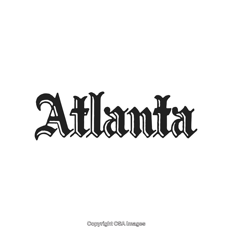 Stylish 'Atlanta' Blackletter Typography Design on a Minimalist Background