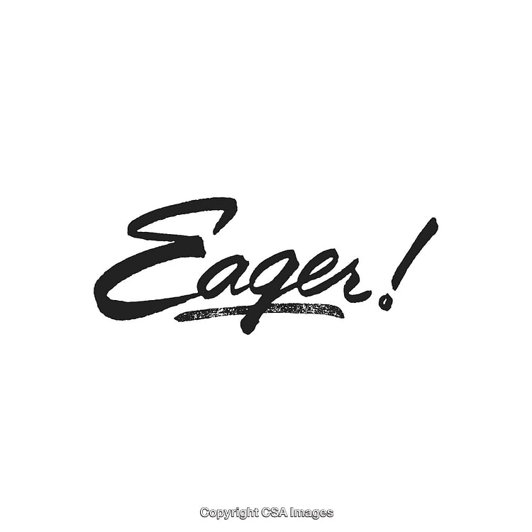 Hand-Drawn Typography Featuring the Word 'Eager' in Expressive Black Line Art
