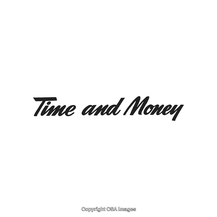 Illustration Depicting the Concepts of Time and Money in Bold Typography