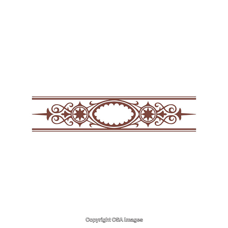 Elegant Decorative Border Design with Symmetrical Flourishes and Ornate Details