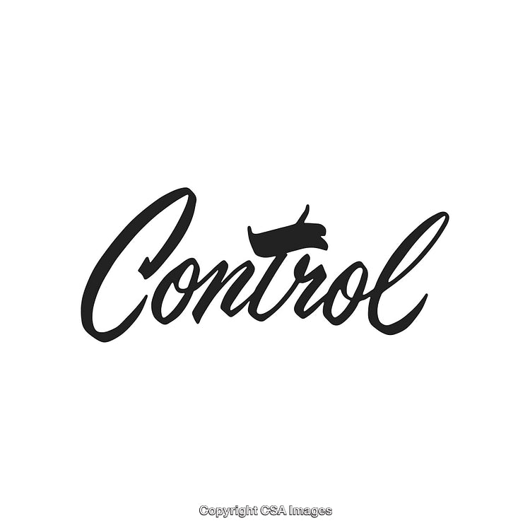 Stylized Word Art Featuring 'Control' With Airplane Graphic