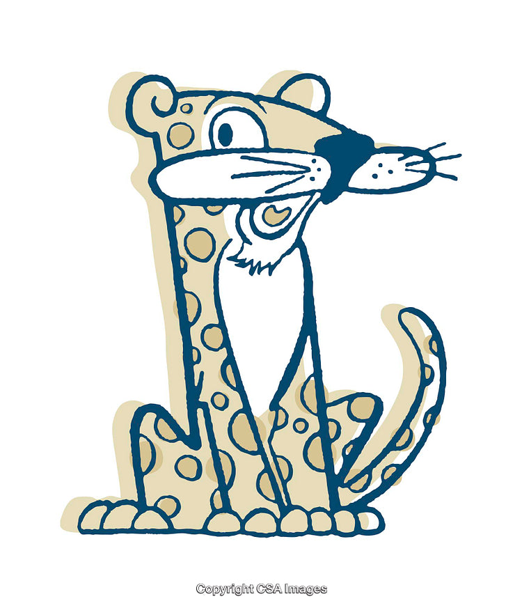 Whimsical Cartoon Leopard Illustration in a Vibrant Artistic Style