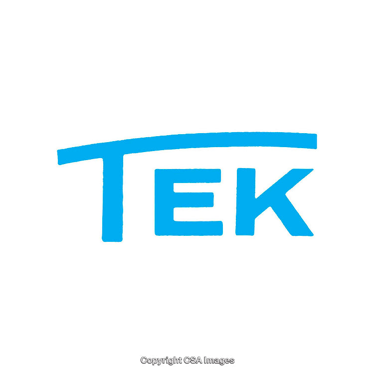 Blue TEK Logo on a Minimalistic White Background
