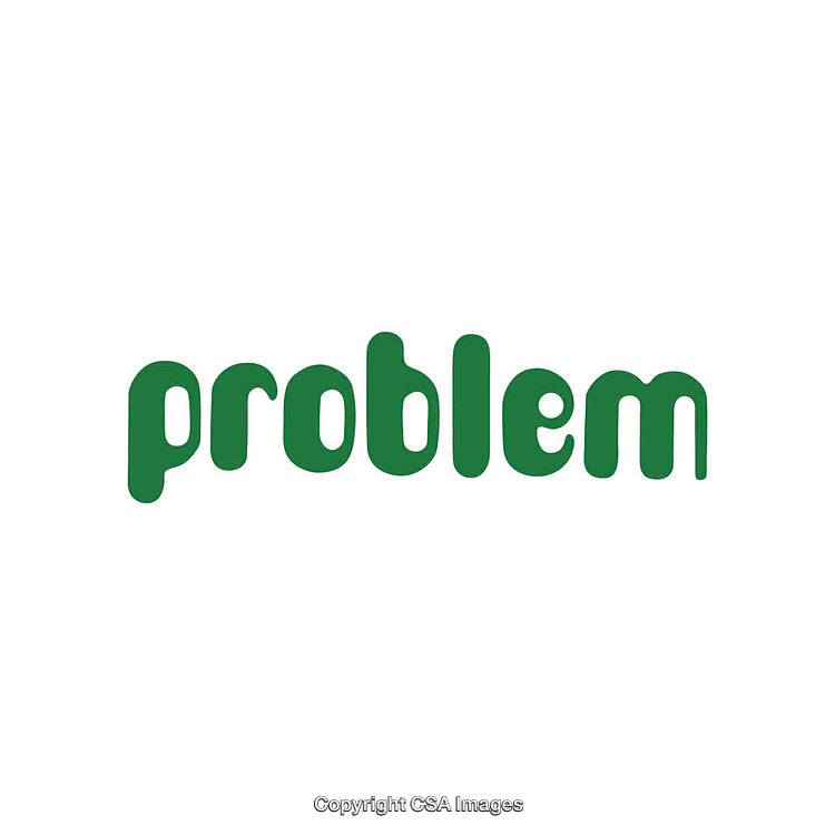Green Typography of the Word Problem on a Minimalist White Background