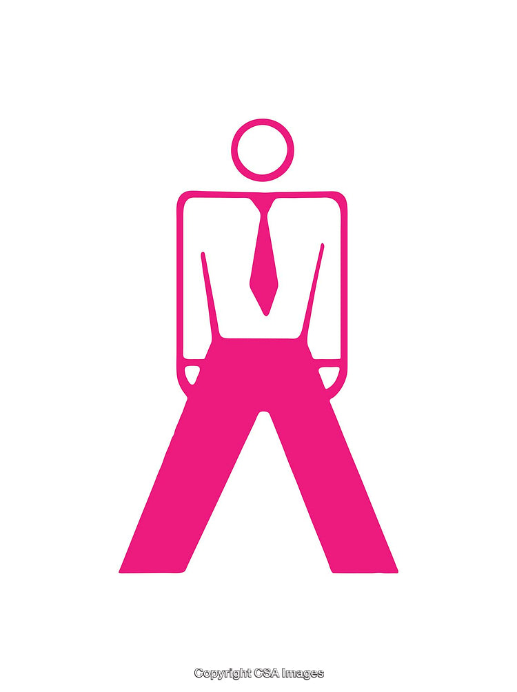 Pink Icon Depicting a Person With Business Attire in Stylish Design