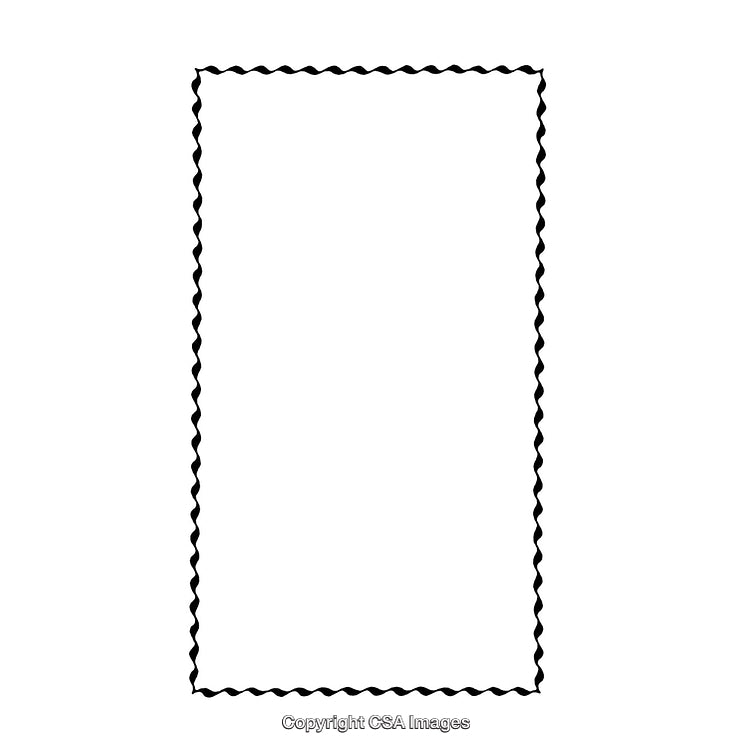 Simple Black and White Wavy Border on a Rectangular Frame