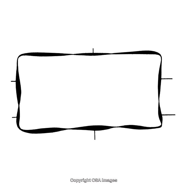 Abstract Black And White Wavy Border Design With Symmetric Elements